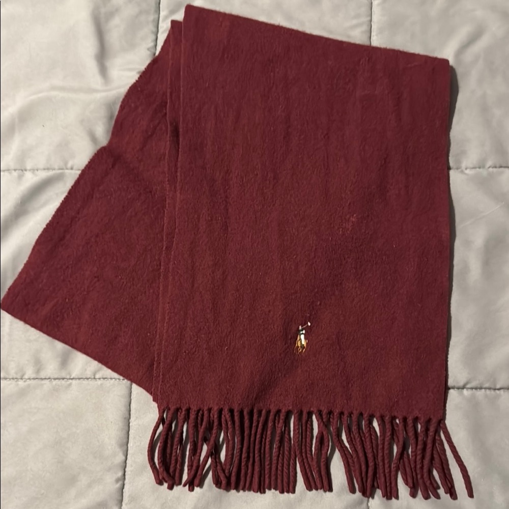 Vintage Polo Ralph Lauren 100% Wool Scarf with Fringe